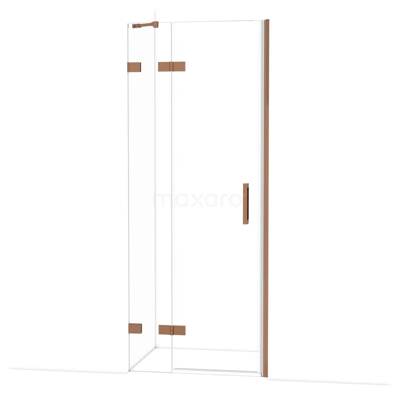 Diamond Douchedeur | 80 cm Glanzend koper Helder glas Draaideur DDB22352220GKP Diamond Douchedeur | 80 cm Glanzend koper Helder glas Draaideur DDB22352220GKP