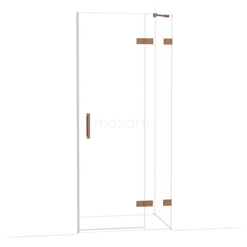 Diamond Shower door | 90 cm Glanzend koper Clear glass Pivot door DDB22361220GKP Diamond Shower door | 90 cm Glanzend koper Clear glass Pivot door DDB22361220GKP