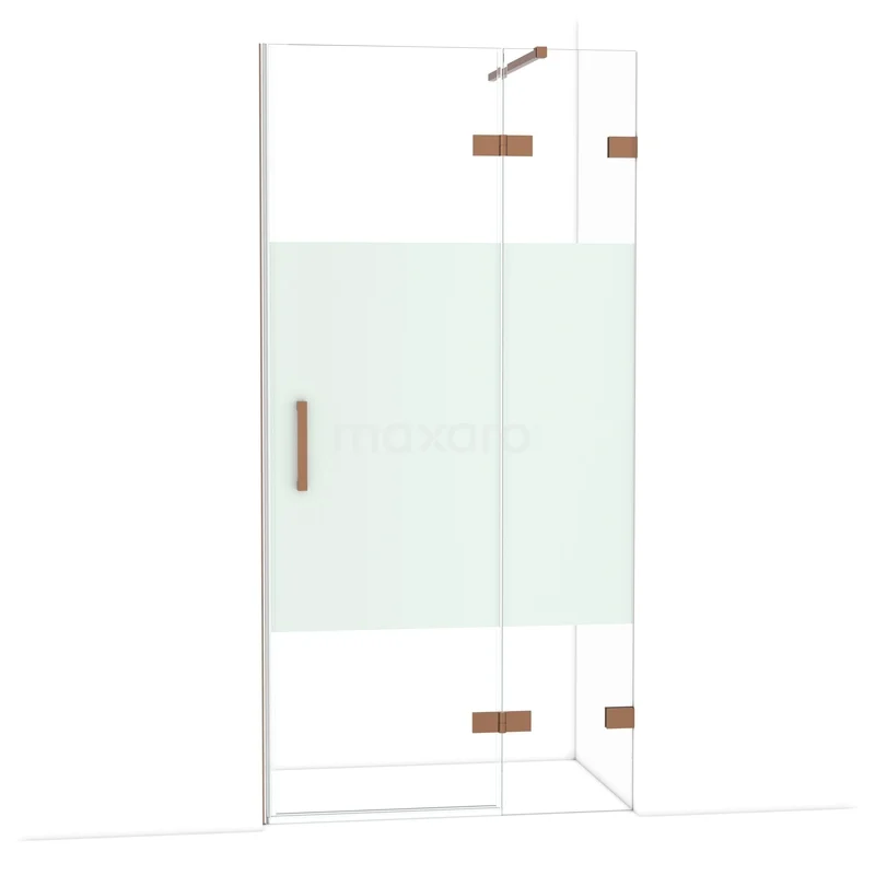 Diamant-Duschtüren DDB22461123GKP Duschkabine mit mattgläsernem Paneel, Messingscharniere und Haltegriff, straffes Design, perfekte Wahl für ein luxuriöses Badezimmer.