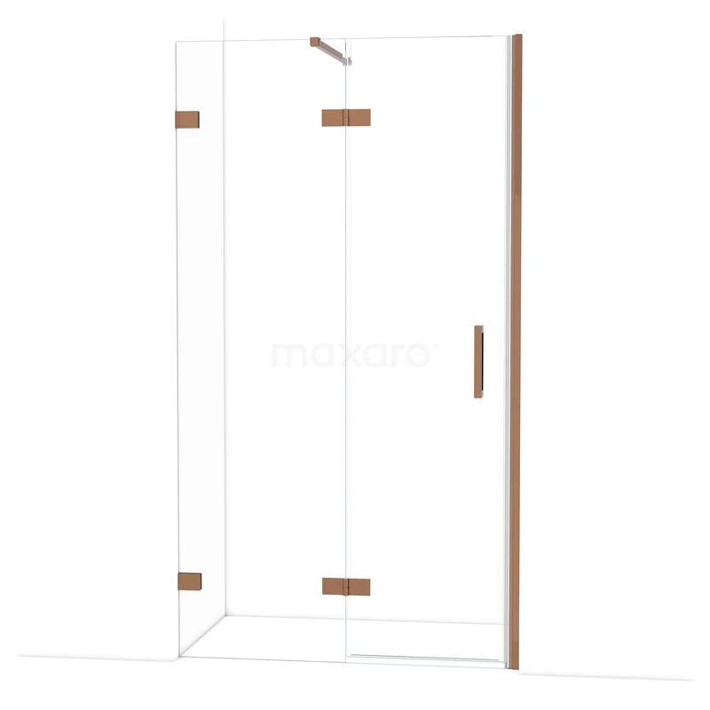 Diamond Shower door | 110 cm Glanzend koper Clear glass Pivot door DDB22652120GKP