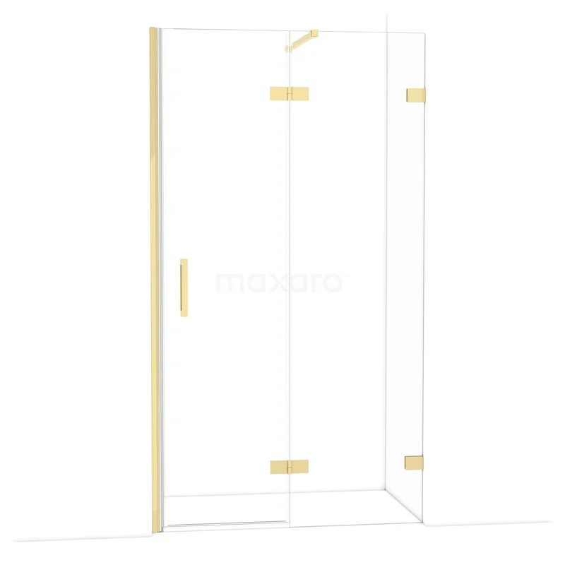 Diamond Douchedeur | 110 cm Glanzend lichtgoud Helder glas Draaideur DDB22652120GLG