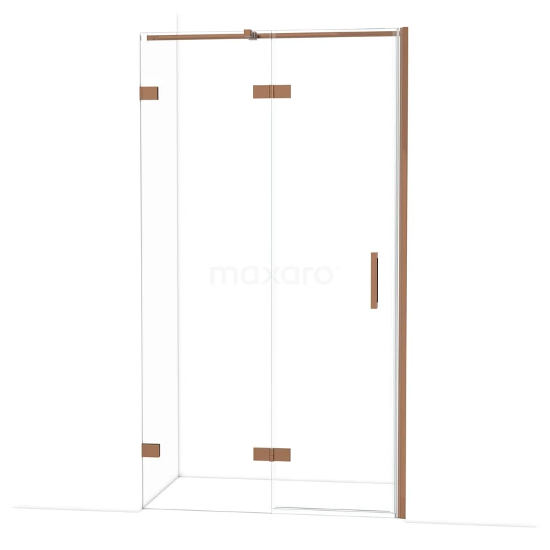 Diamond Shower door | 110 cm Glanzend koper Clear glass Pivot door DDB22652320GKP