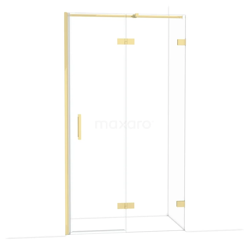 Diamant-Duschtüren DDB22652320GLG Glasene Duschtür mit Eckaufstellung, goldfarbene Scharniere und Haltegriff, ideal für eine stilvolle Badezimmergestaltung.