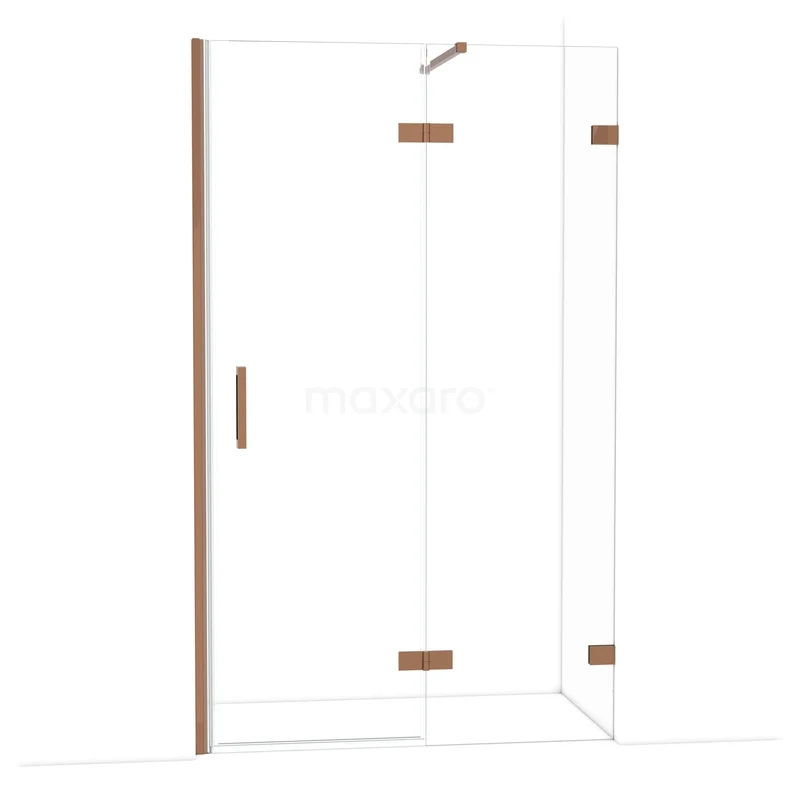 Diamond Douchedeur | 120 cm Glanzend koper Helder glas Draaideur DDB22662120GKP