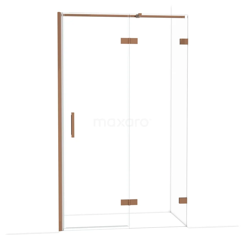 Diamond Douchedeur | 120 cm Glanzend koper Helder glas Draaideur DDB22662320GKP