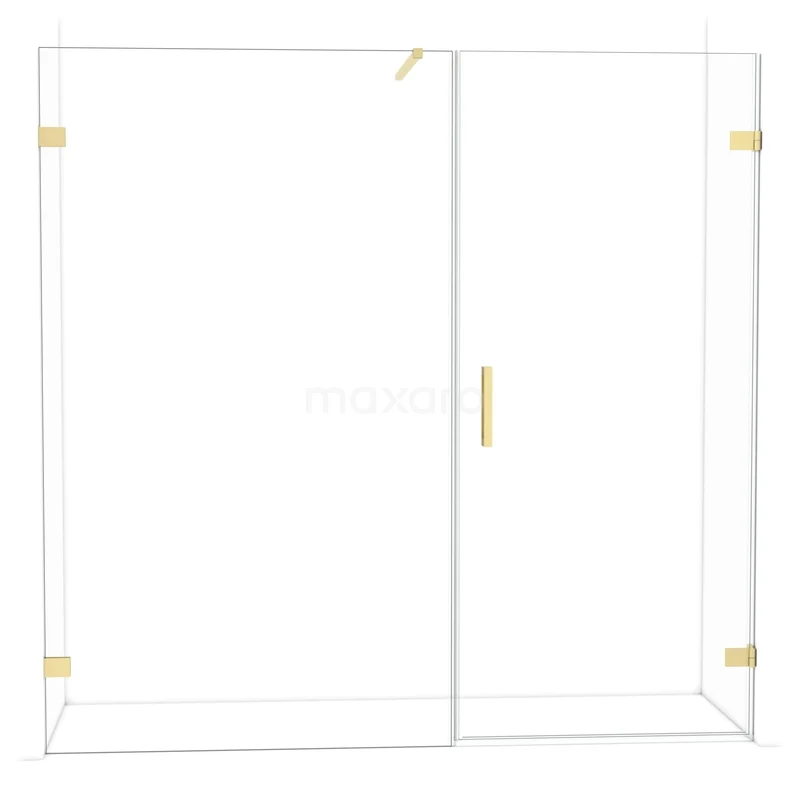 Diamond Douchedeur | 205 cm Lichtgoud Helder glas Draaideur DDC220912120LG