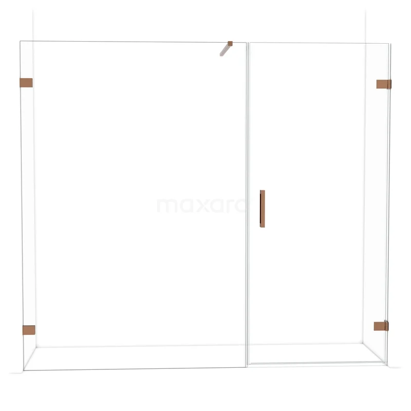 Diamant-Duschtüren DDC220914120GKP Duschwand mit Tür, Klarglas, goldfarbene Details, modernes Design; ideal für stilvolle Badezimmergestaltung.