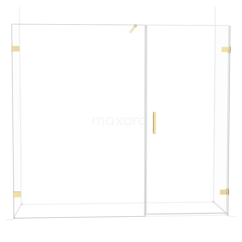 Diamant-Duschtüren DDC220914120GLG Glas Duschwand mit goldfarbenen Akzenten, elegantes Design, ideal als luxuriöse Ergänzung zu einem modernen Badezimmer.