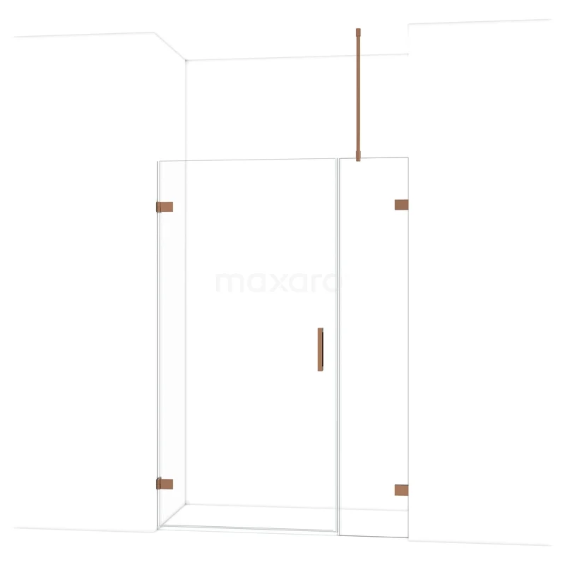 Diamond Douchedeur | 135 cm Glanzend koper Helder glas Draaideur DDC221004720GKP