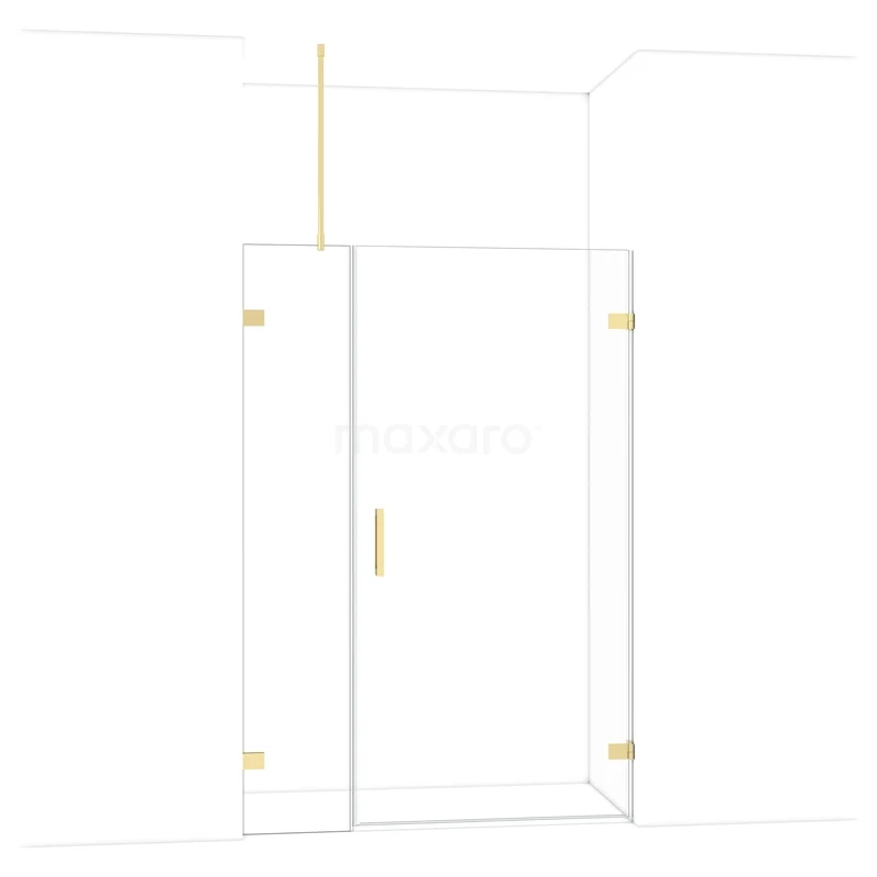 Diamant-Duschtüren DDC221004720GLG Glasierte begehbare Dusche mit goldfarbenen Akzenten, moderne Ausstrahlung, perfekt für eine stilvolle Badezimmer Einrichtung.