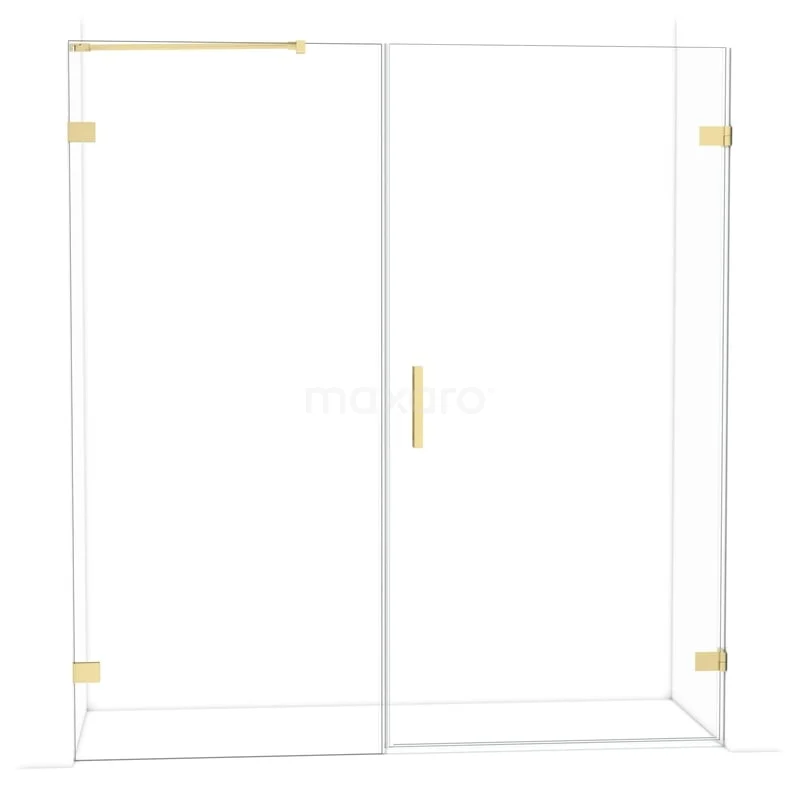 Diamond Douchedeur | 185 cm Lichtgoud Helder glas Draaideur DDC221009220LG