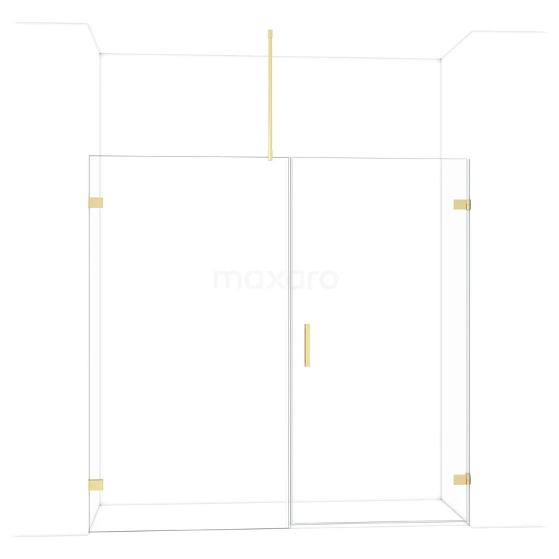 Diamond Douchedeur | 205 cm Lichtgoud Helder glas Draaideur DDC221011720LG Diamond Douchedeur | 205 cm Lichtgoud Helder glas Draaideur DDC221011720LG