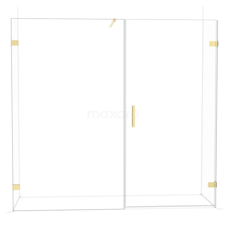 Diamant-Duschtüren DDC221012120GLG Glasene Duschwand mit goldenen Akzenten, minimalistisches Design. Ideal für moderne Bäder. Elegant und stilvoll.