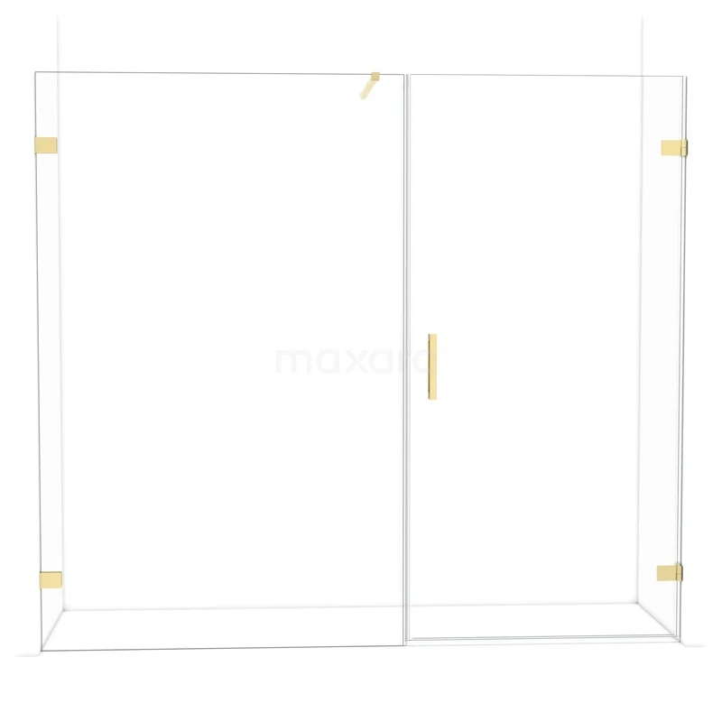 Diamond Shower door | 225 cm Glanzend lichtgoud Clear glass Pivot door DDC221013120GLG Diamond Shower door | 225 cm Glanzend lichtgoud Clear glass Pivot door DDC221013120GLG