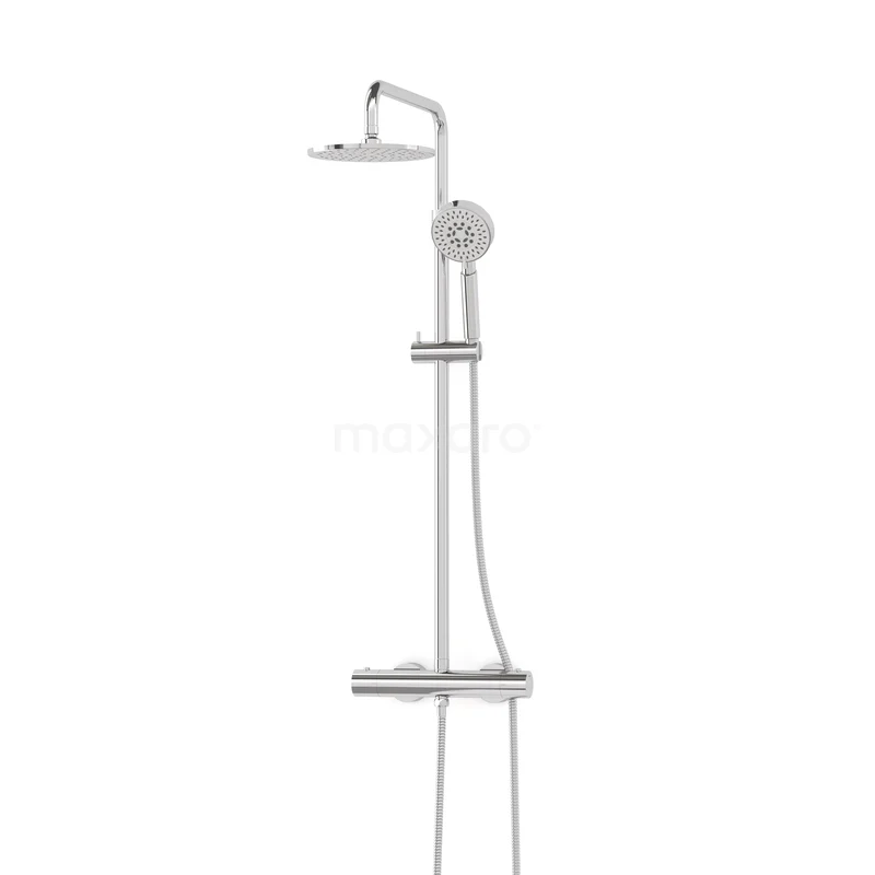 Radius Regendusche Aufgelegt | Chrom Cool Touch 20 cm Regendusche Thermostatisch RC0102200 Moderne chromatische Regendusche mit Handbrause und verstellbarem Halter, ideal als stilvolles Badezimmeraccessoire für Komfort und Design.