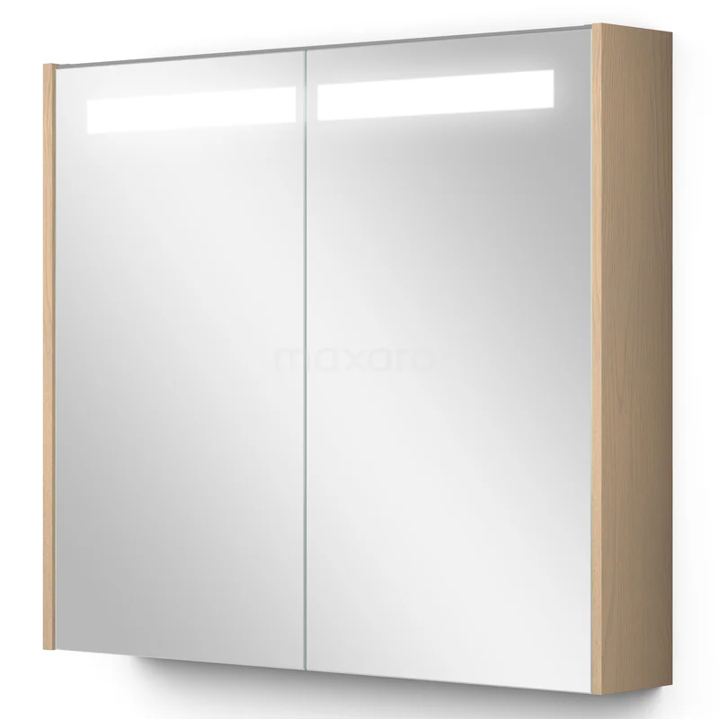 Spiegelkast Met Verlichting Modulo 80x70 Naturel eik K99-0800-59008-61 Spiegelkast Met Verlichting Modulo 80x70 Naturel eik K99-0800-59008-61