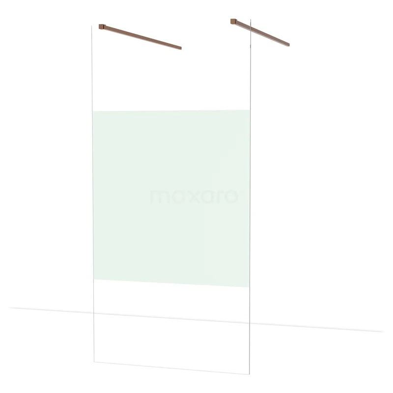 Diamond Inloopdouche | 100 cm Glanzend koper Helder met matte strook Vrijstaande wand IDF1083GKP Diamond Inloopdouche | 100 cm Glanzend koper Helder met matte strook Vrijstaande wand IDF1083GKP