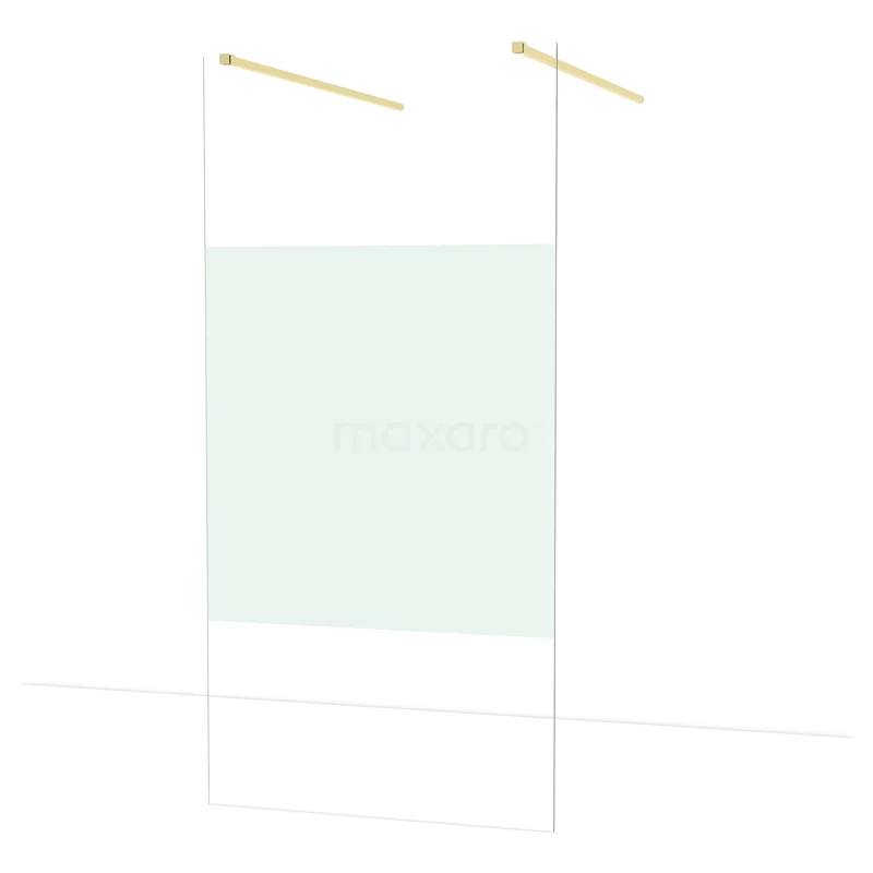 Diamond Inloopdouche | 100 cm Glanzend lichtgoud Helder met matte strook Vrijstaande wand IDF1083GLG Diamond Inloopdouche | 100 cm Glanzend lichtgoud Helder met matte strook Vrijstaande wand IDF1083GLG