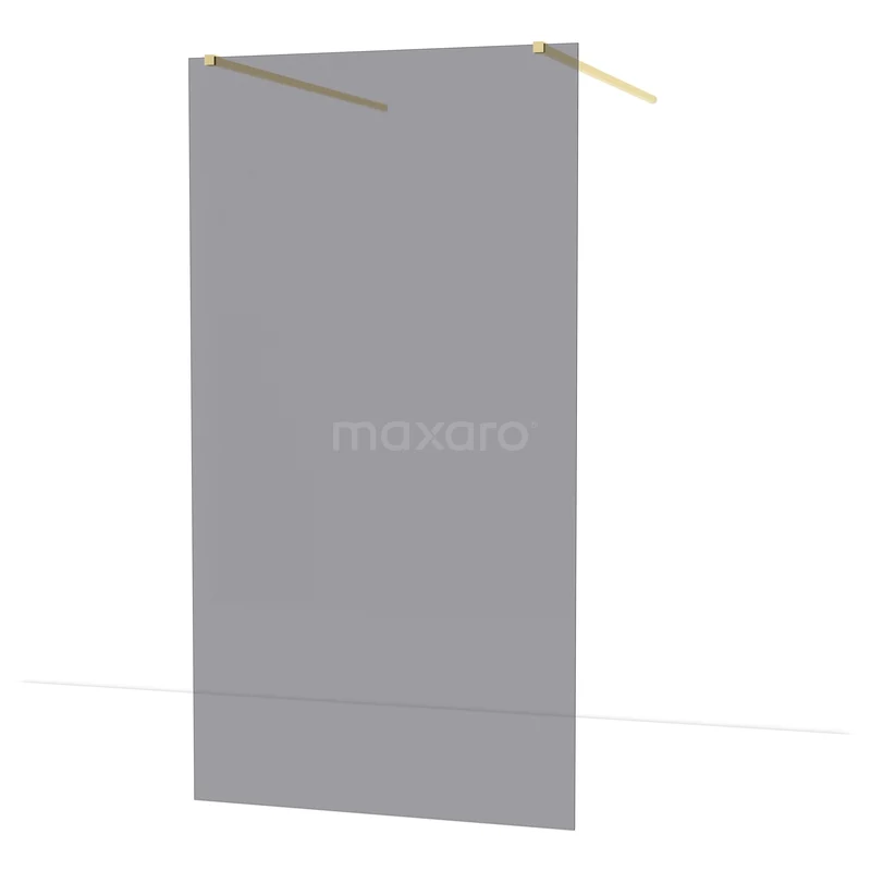 Diamond Walk-in shower | 110 cm Glanzend lichtgoud Smoke glass Free-standing wall IDF1181GLG