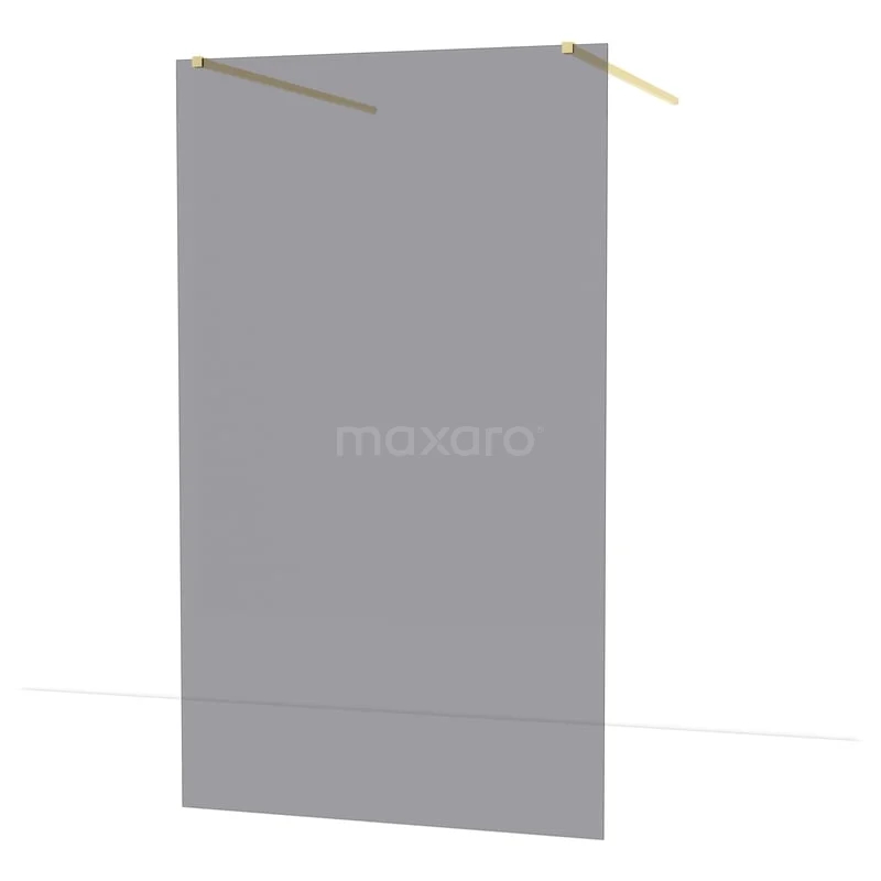 Diamond begehbare Dusche | 120 cm Glänzendes Hellgold Freistehende Wand IDF1281GLG Graue begehbare Duschwand mit goldfarbenen Halterungen, modernes Design aus Glas, ideal für eine stilvolle Badezimmergestaltung.