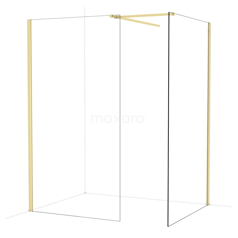 Diamond Inloopdouche | 120x110 cm Glanzend lichtgoud Helder glas 2 vaste wanden IDB1112510GLG Diamond Inloopdouche | 120x110 cm Glanzend lichtgoud Helder glas 2 vaste wanden IDB1112510GLG