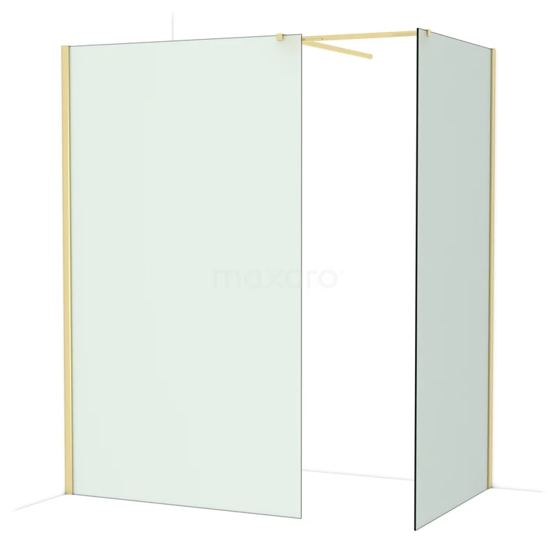 Diamond Inloopdouche | 120x100 cm Glanzend lichtgoud Matglas 2 vaste wanden IDB1210517GLG Diamond Inloopdouche | 120x100 cm Glanzend lichtgoud Matglas 2 vaste wanden IDB1210517GLG