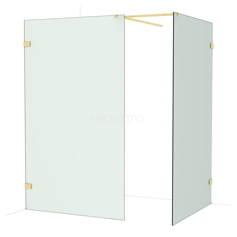 Diamond Walk-in shower | 120x120 cm Glanzend lichtgoud Frosted glass 2 fixed walls IDB1212527GLG Diamond Walk-in shower | 120x120 cm Glanzend lichtgoud Frosted glass 2 fixed walls IDB1212527GLG