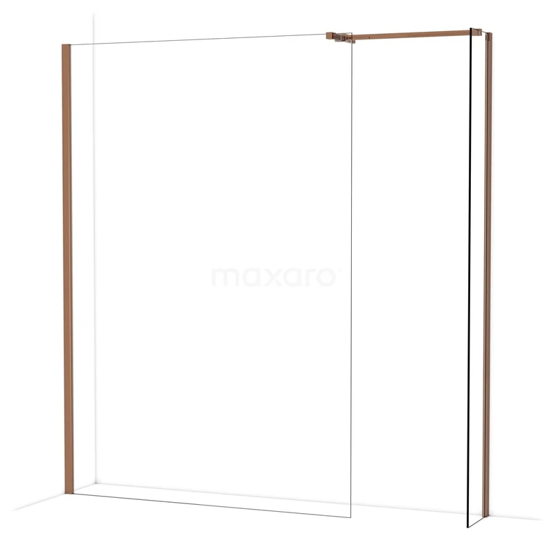 Diamond Inloopdouche | 140x30 cm Glanzend koper Helder glas 2 vaste wanden IDB1403510GKP Diamond Inloopdouche | 140x30 cm Glanzend koper Helder glas 2 vaste wanden IDB1403510GKP