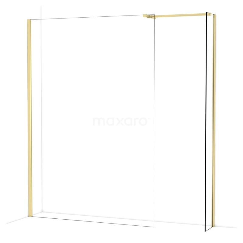 Diamond Inloopdouche | 140x30 cm Glanzend lichtgoud Helder glas 2 vaste wanden IDB1403510GLG Diamond Inloopdouche | 140x30 cm Glanzend lichtgoud Helder glas 2 vaste wanden IDB1403510GLG