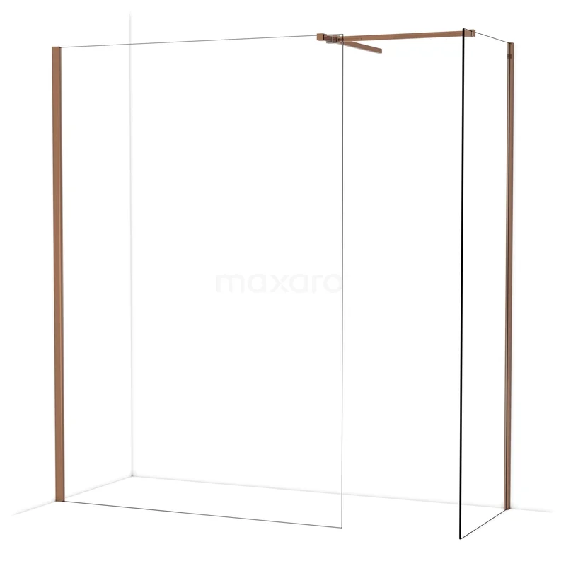 Diamond Walk-in shower | 140x70 cm Glanzend koper Clear glass 2 fixed walls IDB1407510GKP Diamond Walk-in shower | 140x70 cm Glanzend koper Clear glass 2 fixed walls IDB1407510GKP