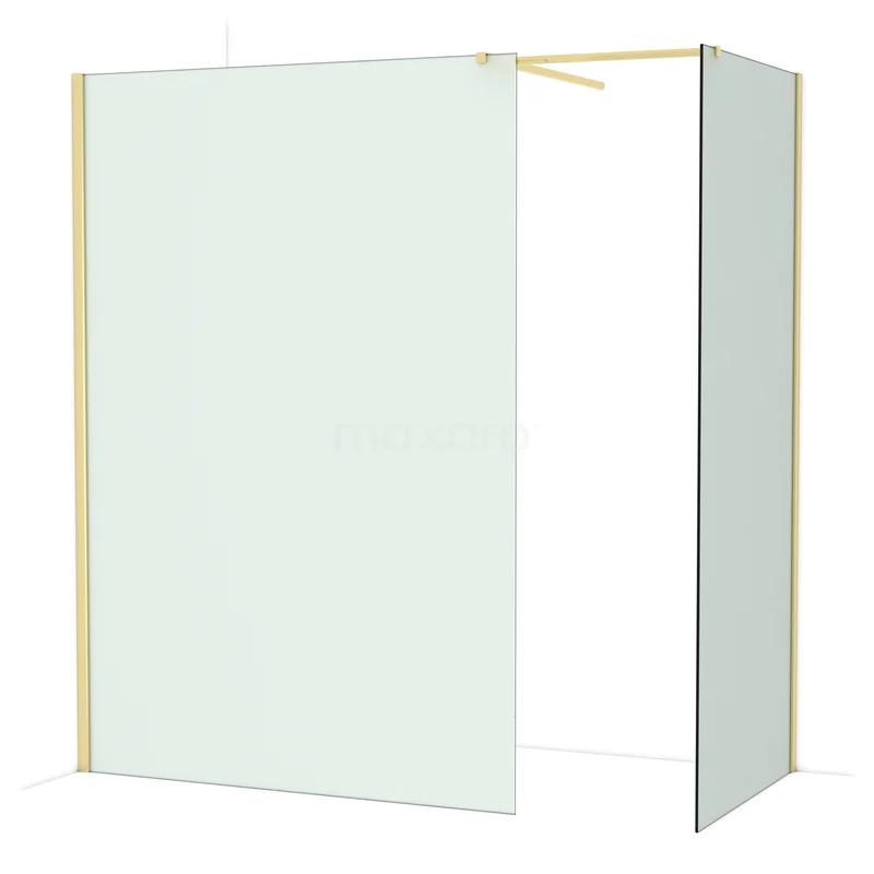 Diamond Inloopdouche | 140x90 cm Glanzend lichtgoud Matglas 2 vaste wanden IDB1409517GLG Diamond Inloopdouche | 140x90 cm Glanzend lichtgoud Matglas 2 vaste wanden IDB1409517GLG