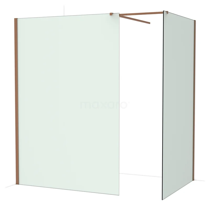 Diamond Inloopdouche | 140x120 cm Glanzend koper Matglas 2 vaste wanden IDB1412517GKP Diamond Inloopdouche | 140x120 cm Glanzend koper Matglas 2 vaste wanden IDB1412517GKP