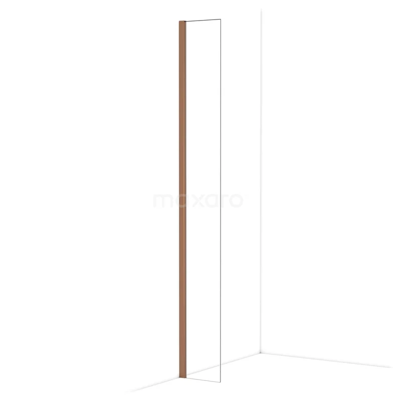 Diamond Inloopdouche | 30 cm Glanzend koper Helder glas Vaste wand IDA03010GKP