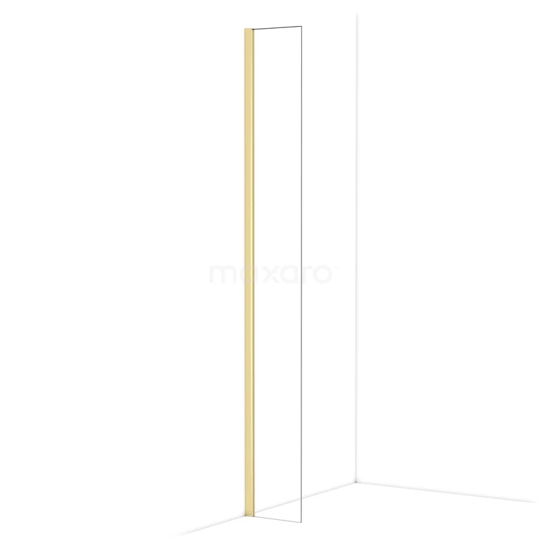 Diamond Inloopdouche | 30 cm Glanzend lichtgoud Helder glas Vaste wand IDA03010GLG