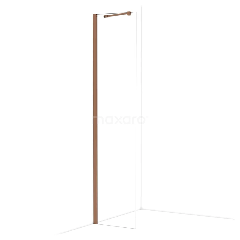 Diamond Walk-in shower | 50 cm Glanzend koper Clear glass Fixed wall IDA05210GKP Diamond Walk-in shower | 50 cm Glanzend koper Clear glass Fixed wall IDA05210GKP