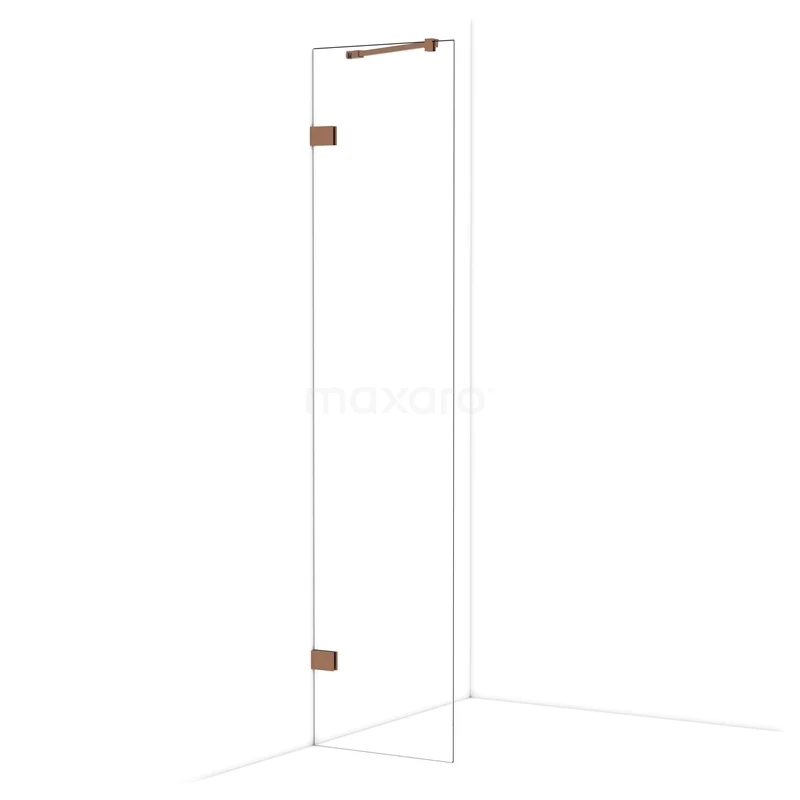 Diamond Walk-in shower | 50 cm Glanzend koper Clear glass Fixed wall IDA05220GKP Diamond Walk-in shower | 50 cm Glanzend koper Clear glass Fixed wall IDA05220GKP
