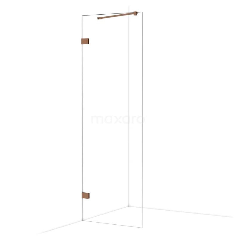 Diamond Walk-in shower | 70 cm Glanzend koper Clear glass Fixed wall IDA07220GKP Diamond Walk-in shower | 70 cm Glanzend koper Clear glass Fixed wall IDA07220GKP