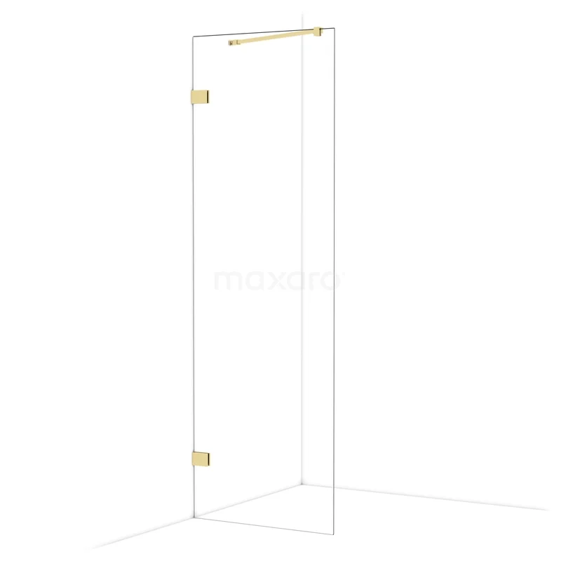 Diamond Walk-in shower | 70 cm Glanzend lichtgoud Clear glass Fixed wall IDA07220GLG Diamond Walk-in shower | 70 cm Glanzend lichtgoud Clear glass Fixed wall IDA07220GLG