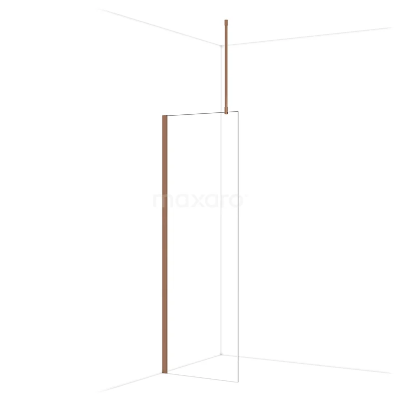 Diamond Walk-in shower | 70 cm Glanzend koper Clear glass Fixed wall IDA07710GKP Diamond Walk-in shower | 70 cm Glanzend koper Clear glass Fixed wall IDA07710GKP