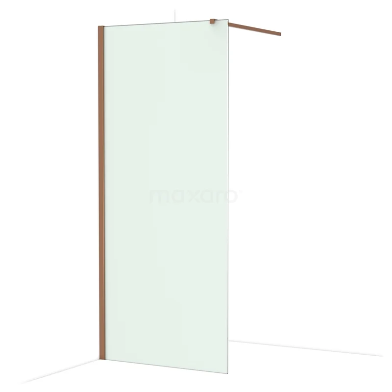 Diamond Inloopdouche | 90 cm Glanzend koper Matglas Vaste wand IDA09117GKP