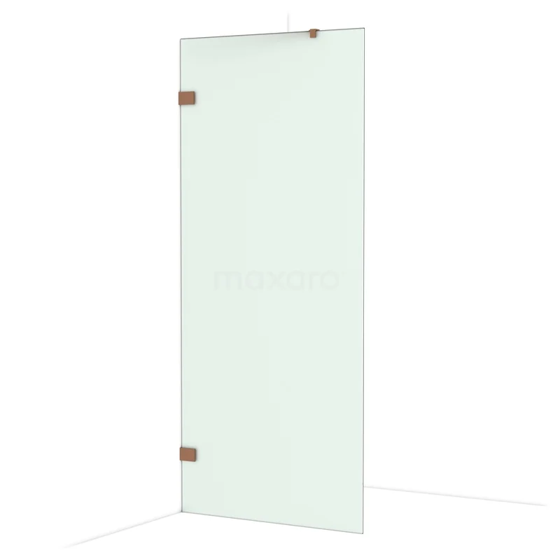 Diamond Inloopdouche | 90 cm Glanzend koper Matglas Vaste wand IDA09227GKP