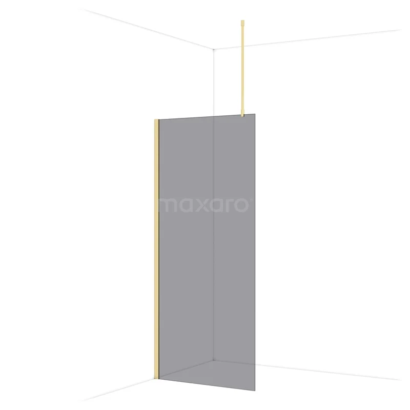 Diamond Inloopdouche | 90 cm Glanzend lichtgoud Rookglas Vaste wand IDA09711GLG Diamond Inloopdouche | 90 cm Glanzend lichtgoud Rookglas Vaste wand IDA09711GLG