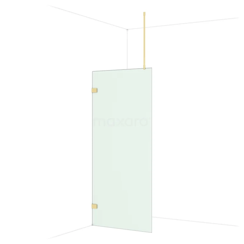 Diamond Walk-in shower | 90 cm Glanzend lichtgoud Frosted glass Fixed wall IDA09727GLG