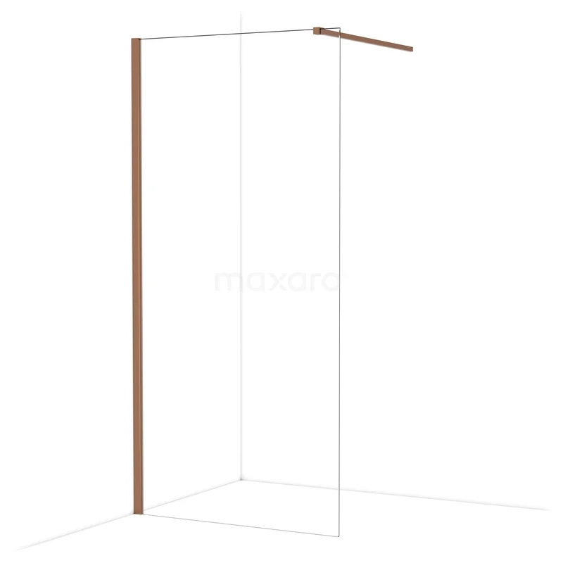 Diamond Inloopdouche | 100 cm Glanzend koper Helder glas Vaste wand IDA10110GKP Diamond Inloopdouche | 100 cm Glanzend koper Helder glas Vaste wand IDA10110GKP
