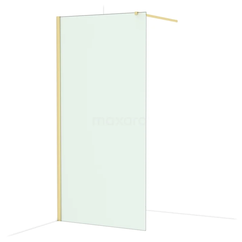 Diamant begehbare Dusche 100cm Kupfer glänzend mattiert Glas Festwand IDA10117GLG Matgläserne Duschwand mit einem Aluminiumprofil, ideal für einen modernen Badezimmerstil.