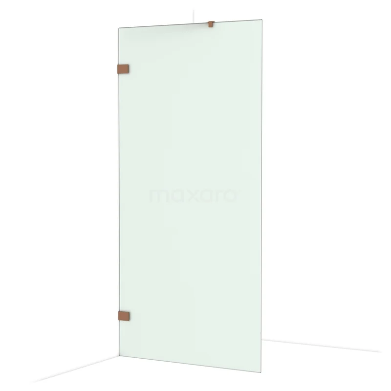 Diamant begehbare Dusche 100cm Kupfer glänzend mattiert Glas Festwand IDA10227GKP Glas Duschtür mit klarem Sicherheitsglas, chromatischen Scharnieren, perfekt für ein modernes Badezimmer.