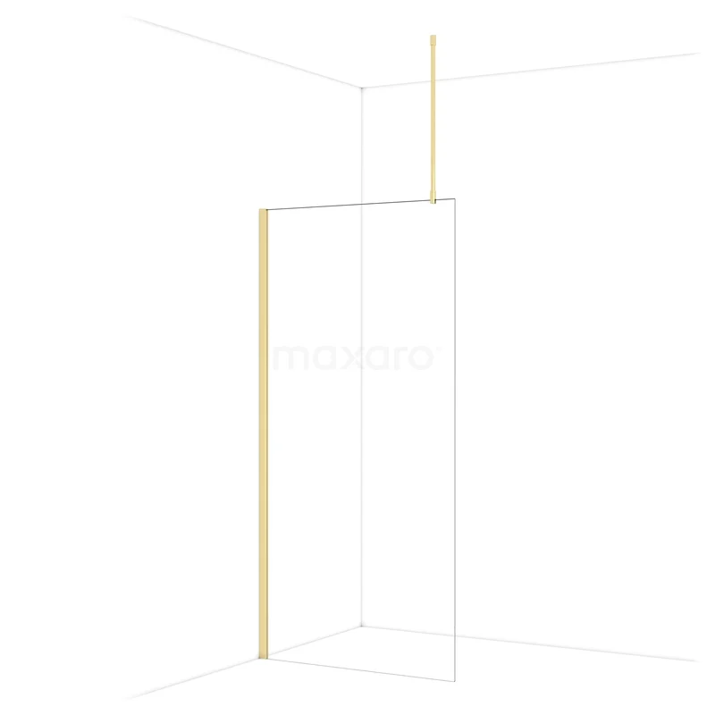 Diamond Inloopdouche | 100 cm Glanzend lichtgoud Helder glas Vaste wand IDA10710GLG Diamond Inloopdouche | 100 cm Glanzend lichtgoud Helder glas Vaste wand IDA10710GLG