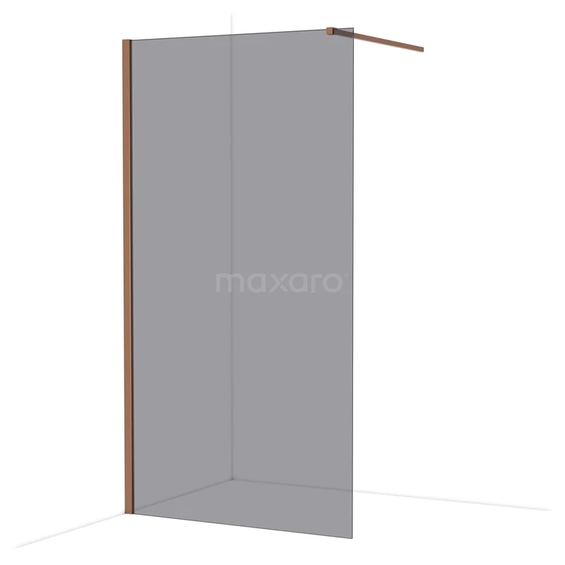 Diamond Inloopdouche | 110 cm Glanzend koper Rookglas Vaste wand IDA11111GKP Diamond Inloopdouche | 110 cm Glanzend koper Rookglas Vaste wand IDA11111GKP