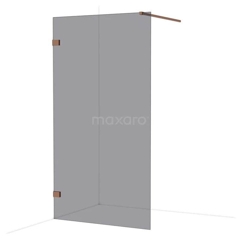 Diamond Walk-in shower | 110 cm Glanzend koper Smoke glass Fixed wall IDA11121GKP Diamond Walk-in shower | 110 cm Glanzend koper Smoke glass Fixed wall IDA11121GKP