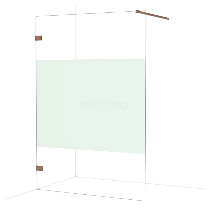 Diamond Walk-in shower | 140 cm Glanzend koper Clear with matt strip Fixed wall IDA14123GKP Diamond Walk-in shower | 140 cm Glanzend koper Clear with matt strip Fixed wall IDA14123GKP